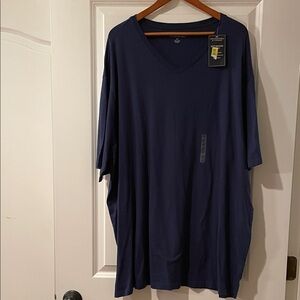 Roundtree York Big and Tall Navy Blue V-Neck T-Shirt